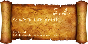 Sisák László névjegykártya